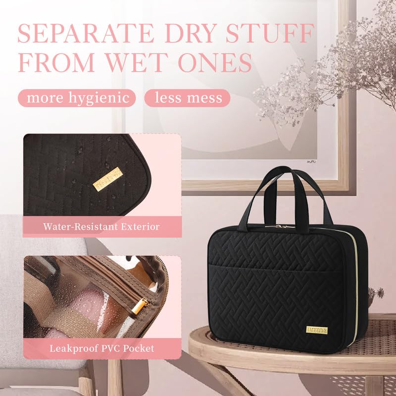 Hanging Travel Toiletry Bag Women Men Essentials Black