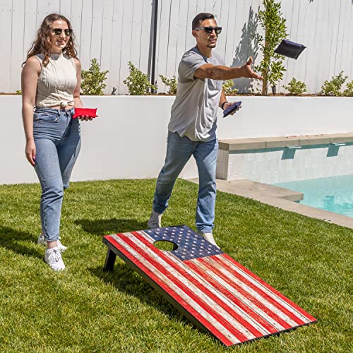 4 x 2 ft American Flag Design Cornhole Game Set