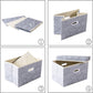 PRANDOM Larger Collapsible Storage Cubes with Lids Fabric Decorative Storage Bins Boxes Organizer Containers Baskets with Cover Handles for Bedroom Closet Living Room 17.7x11.8x11.8 Inch 3 Pack