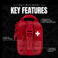 My Medic Sidekick Pro - Camping Hiking and Backpacking First Aid Kit - 70 Items with Tourniquet - HSA and FSA Eligible - Small Ifak Great for Travel or Motorcycle - Portable Emergency Kit – Red