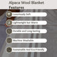 Alpaca Wool Throw Blanket | Super Soft, Lightweight, Breathable and Hypoallergenic | Non-Itchy or Scratchy (Gray White Varicolored, Queen (U.S. Standard))