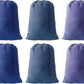 Extra Large Laundry Bag Travel Laundry Bags with Drawstring Closure, 30"x40" Machine Washable Dirty Clothes Organizer for college, dorm and apartment dwellers (6 Pcs Blue)
