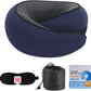 Travel Pillow, Travel Neck Pillow, 360 Degree Comfort and Breathability, Airplane Travel Neck Pillow, Stowable U-Shaped Pillow (Navy Blue)