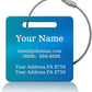 （2-Pack） Stainless Steel Custom Luggage Tags - Laser Engraved Personalized Travel Tags - Custom Name Identification Tags: for Suitcases, Backpacks, Bags and More (Blue)