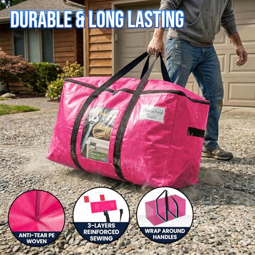 8 Pack Pink Extra Large Moving Bags (8 Count)
