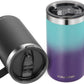 KXIAOCHEN 20oz Insulated Coffee Mug with Lid, Stainless Steel Coffee Cup, Double Wall Vacuum Coffee Tumbler with Handle, Premium Thermal Travel Coffee Mug (Black Purple 2Pack)