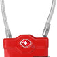ZHEGE TSA Cable Luggage Lock, 4 Digit Zipper Lock with Open Alert Indicator, Easy to Read White Number Lock for School Gym Locker, Backpack, Suitcase, Laptop Bag (1 Pack, Red)