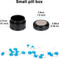 XHT Small Round Black Pill Box - Single Waterproof Portable Pill Container for Pocket & Purse, Travel Medicine Organizer, Compact Aluminum Pillbox Holder for Medication, Fish Oil