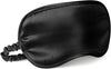 LULUSILK Mulberry Silk Sleep Eye Mask Blindfold with Elastic Strap Headband, Soft Eye Cover Eyeshade for Night Sleeping, Travel, Nap(Black), Pack of 1