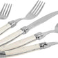 French Home Laguiole 20 Piece Flatware Set – 18/10 Stainless Steel Flatware Set for 4 – Luxurious Ivory-Colored Utensil Set w/Knives, Spoons and Forks