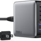 USB C Charger Block 200W[2025 Upgraded] GaN III 6 Port Fast Charging Station Hub,PD 65W USB C Laptop Charger Compatible with MacBook Pro/Air,iPad,iPhone 16/15,Galaxy S23/S24 Steam Deck Dell XPS etc