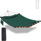 12FT 2 Person Hammock TegerDeger Large Hammock 450LB Capacity with V Shaped Hardwood Spreader Bar & Nylon Rope for Outside, Patio, Garden, Backyard, Beach, Poolside - Dark Green