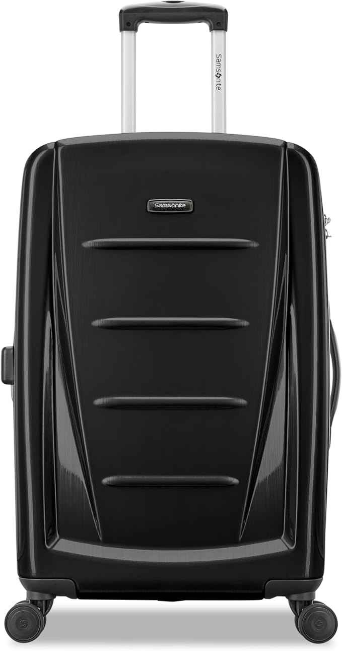 Samsonite Winfield 2 Hardside Expandable Luggage with Spinner Wheels, Brushed Anthracite, Checked-Medium 24-Inch