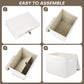 Large 17" 42 Quarts Collapsible Stackable Storage Bins with Lids [3-Pack] Foldable Fabric Linen Storage Boxes Cube, Closet Organizer Baskets with Label (16.7 x 12 x 12", White)