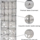 Extra Large Hanging Crystal Clear Over Door Shoe Organizer, Closet Shoe Rack with 12+6 Pockets, 8 Hooks, Grey (59"x 21.6")