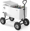VINGLI 80 Quart Wagon Rolling Cooler Ice Chest, w/Long Handle and 10" Wheels, Portable Beach Patio Party Bar Cold Drink Beverage, Outdoor Park Cart on Wheels