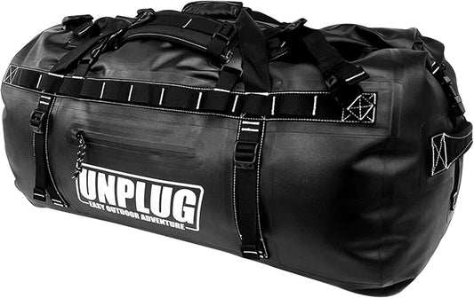 UNPLUG Ultimate Adventure Bag -1680D Heavy Duty Waterproof Travel Duffel Bags for Camping, Motorcycle Dry Bag, Waterproof Bags for Boating, Waterproof Duffle Backpack,Tactical Duffle Bag - Roamly
