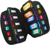 USB Flash Drive Case Organizer - Vellgo Premium Soft Neoprene Storage Holder with 20 Slots and 20 Label Tags for Thumb Drives, Memory Sticks, Jump Drives & Electronic Accessories (Black)