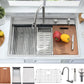 33 Inch Drop In Waterfall Kitchen Sink Workstation-Bokaiya 33x19 Drop In Kitchen Sink with Faucet Combo Stainless Steel Waterfall Sink Top Mount 16 Gauge 10" Deep Single Bowl Kitchen Sinks