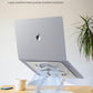 Laptop Stand Adjustable Laptop Holder for Desk, Foldable Laptop Riser Portable Computer Stand Compatible with MacBook, Lenovo, HP and All Laptops up to 15.6 inches Silver