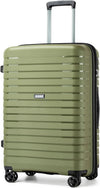 Kono 24 Inch Expandable Luggage Suitcase with Spinner Wheels, Durable Hardside Checked Luggage with Hidden Cup Holder, Lightweight Hard Shell Medium Suitcase with TSA Lock(Green)