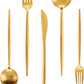Matte Gold Silverware Set, IBIILII JEFF 40 Pieces Stainless Steel Flatware Set，Kitchen Utensil Set, Tableware Cutlery Set, Knife Spoons And Forks Set, Satin Finished Polished & Dishwasher Safe