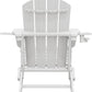 SERWALL Folding Adirondack Chair, Dual Cup Holders & All-Weather HDPE, Wood-Like Patio Chair for Backyard, Camping，Pool & Fire Pit- White