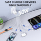 50W USB C Wall Charger Block, 2Pack 5-Port C Charger Fast Charging Block PD Power Adapter+QC 3.0 Multiport Type C Box Brick Cube USB A Wall Plug for iPhone 16/15/14 Pro Max Plus, iPad,Galaxy S24/S23 - Roamly