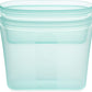 Zip Top Reusable Food Storage Bags | 2 Bag Set [Teal] | Silicone Meal Prep Container | Microwave, Dishwasher and Freezer Safe | Made in the USA