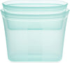 Zip Top Reusable Food Storage Bags | 2 Bag Set [Teal] | Silicone Meal Prep Container | Microwave, Dishwasher and Freezer Safe | Made in the USA