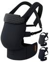 Reversible Baby Carrier – Black Solid & Houndstooth; Lightweight & Breathable Lyocell Fabric; Ergonomic Lumbar Support and Quick Hands-Free Wear for Newborn to Toddler (7–44 lbs)