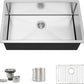 TORVA 28-Inch Undermount Kitchen Sink, Premium 304 Stainless Steel Bar Sink - 10 Inches Deep Basin Single Bowl Sink