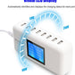 60W/12A 8-Port Desktop Charging Station Multiple USB, Multi Port Travel Fast Wall Charger Hub with LCD for Smart Phones, Tablet and More (White)