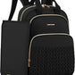 mommore Diaper Bag Backpack, Stylish Travel Baby Bag with Insulated Pockets, Changing Pad and Stroller Straps for Toddler (L-Black, Large-27L)