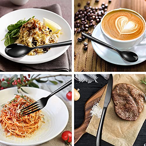 6 Pieces Stainless Steel Flatware Set Portable Reusable Cutlery Set Travel Utensils Set Including Chopsticks Knife Fork Spoon Straws Cleaning Brush Dishwasher Safe (6 Count)