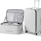 mixi 26 Inch Large Checked Luggage PC Hard Shell Suitcase Top Opening Aluminum Frame Travel Suitcases with Wheels, Smoke White