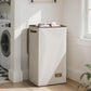 SOLEDI Laundry Hamper with Lid 100L Large & Tall Collapsible Laundry Basket, Clothes Hamper with Bag Removable Easy to Carry, Dirty Hampers for Bedroom, Bathroom, Dorm, College, Off-White