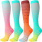 Kickticks 4 Pairs Compression Socks for Woman & Man Unisex 20-30mmHg Knee high Plus Size Wide Calves for Flying Running…