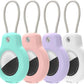 for AirTag Holder Case with Keychain, Air Tags-4 Pack for Apple Air Tag Holder with Wire Cable Lock Key Ring Chain Air Tagholder Accessories for GPS Item Tracker Kids,Keys,Luggage