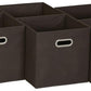 Household Essentials, Brown 6 Pack Fabric Storage Bins with Handle