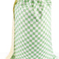 Laundry Bag, Dirty Backpack Laundry Bag For College Travel Laundromat Apartment, With Handles 29" X 18" (Green White Checkered)