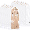 BALEINE 60'' Clear Garment Bags, 12 Packs PEVA Dress Bag for Closet Clothes Dresses Suit Coats Storage (Clear, 12PK)