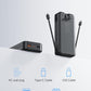 20000mAh Ultra-Portable-Charger-Power-Bank with Built in Cables&AC Wall Plug,PD20W USB-C Fast Charging Cell Phone Charger Battery Pack,LED Display Travel Battery Bank for All iPhone,Samsung,Android