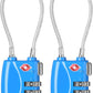 ZHEGE TSA Cable Luggage Lock 3 Digit Combination Padlock with Alloy Body for Suitcase, Baggage, Backpack, Pistol Case (2 Pack, Blue)