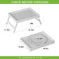 Bed Tray Table with Folding Legs,Bamboo Breakfast in Bed for TV Table,Tray,Eating,Snack Tray,Laptop Computer (White, Large)