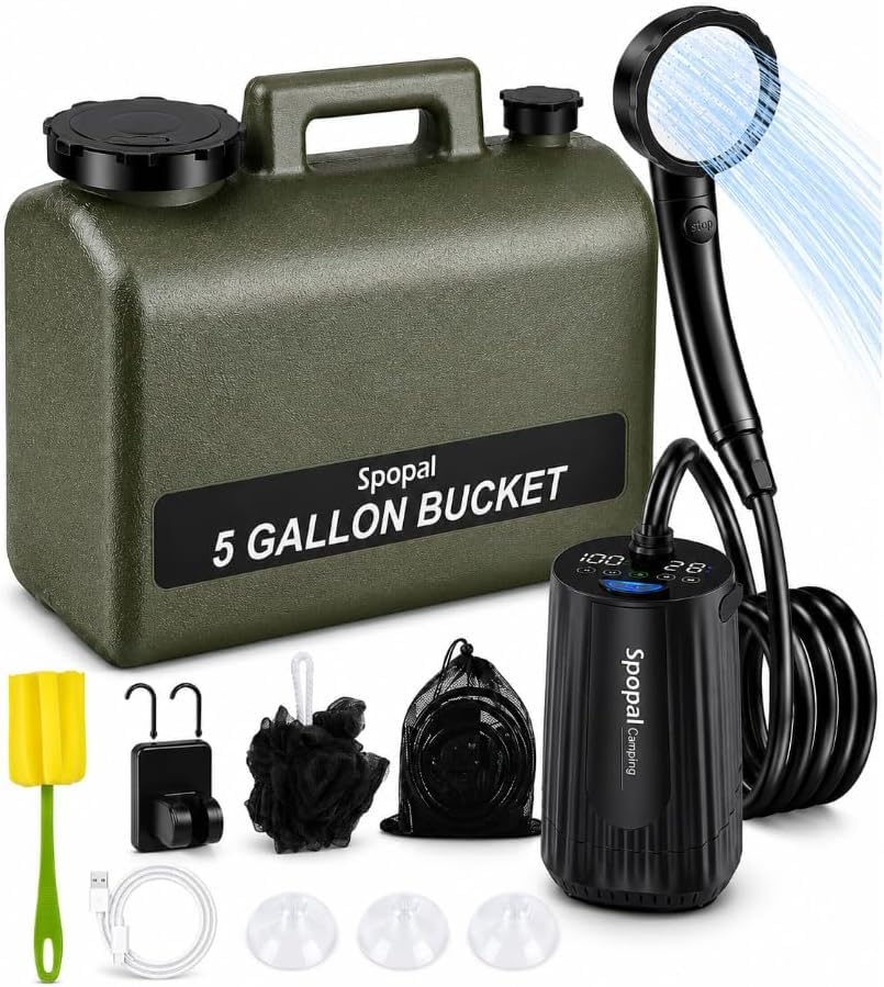 Portable Shower for Camping with 5