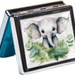 Silver Vintage Pill Box 7 Day Metal Pill Box with Mirror and 8 Compartments Cute Travel Pill Organizer for Purse (Elephant Baby)