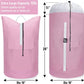 Laundry Bag Backpack, 125L Extra Large Travel with Shoulder Straps, Adjustable & Extendable Design, Laundry Hamper Bag with 3 Pockets for Laundromat, College, Travel, Camping (Pink)