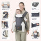 BabbleRoo Grow Carrier – 6-in-1 Baby Carrier with Hip Seat, Ergonomic, Cozy & Adjustable Toddler Carrier 7-50 lbs with Hip & Lumbar Support, Hood for Sun Protection, Newborn to Toddler, Gray