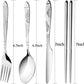 6 Pack Reusable Flatware Sets Knife, Fork, Spoon, Chopsticks, 24Pcs Portable Travel Stainless Steel Tableware Dinnerware with Carrying Case